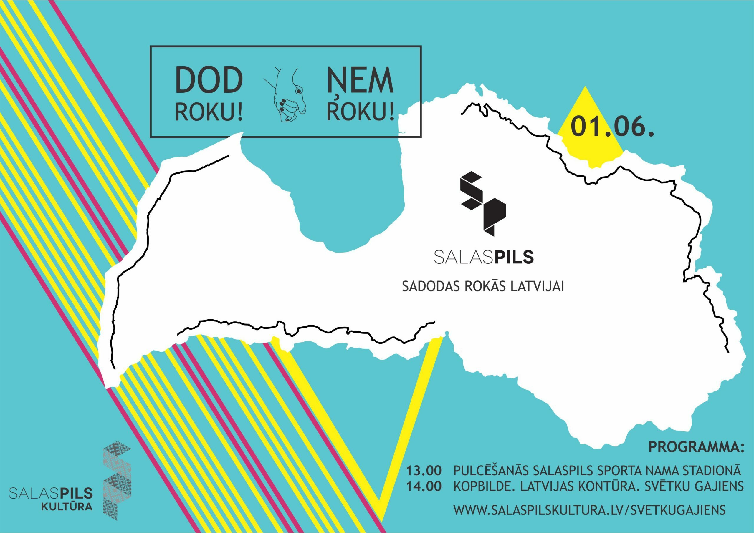 “Salaspils sadodas rokās Latvijai” svētku kopbilde un gājiens