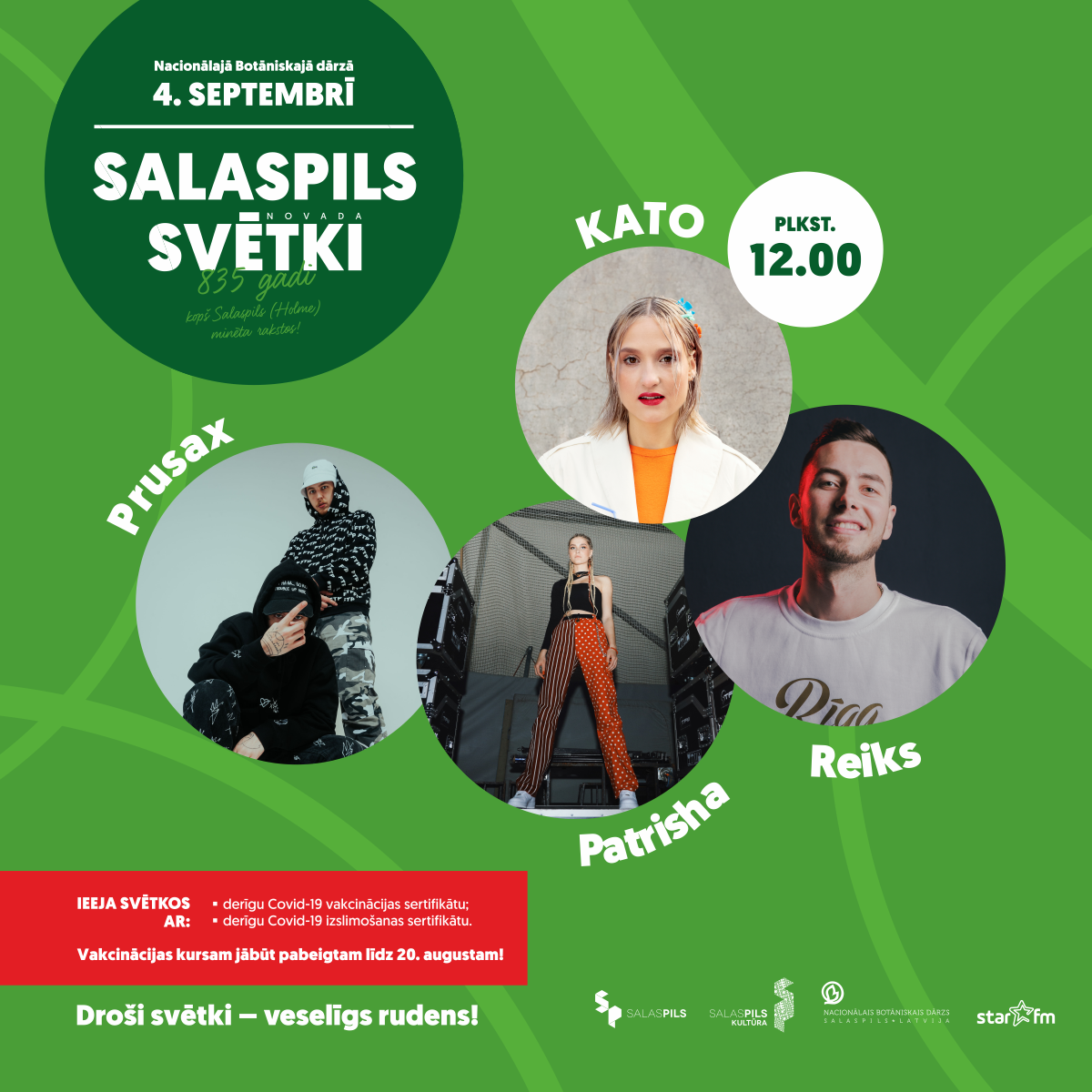 Salaspils novada svētki – 12:00 Kato, Reiks, Patrisha, Prusax